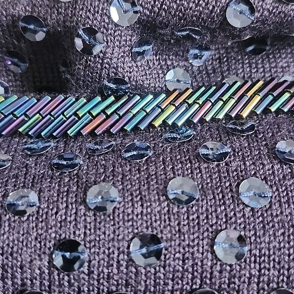 Counterparts Y2K Knit Tank Top, Sequin Detail, Beaded Hem, Size M - Picture 5 of 8